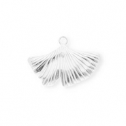 Roestvrij stalen (RVS) Stainless steel bedels ginkgo blad Silver