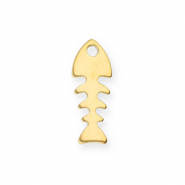 Roestvrij stalen (RVS) Stainless steel bedels vissengraat Gold