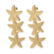 Trendy oorbellen&nbsp;/&nbsp;oorstekers zeesterren met RVS steker Gold