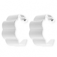 Statement oorbellen / oorstekers met RVS steker Silver