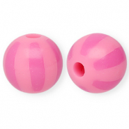 12 mm acryl kralen met strepen Light pink-pink