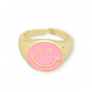 Musthave ringen enamel smiley Pink-gold