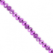 Top Facet kralen 4x3mm disc Purple-pearl shine coating
