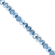 Top Facet kralen 4x3mm disc Blue-pearl shine coating
