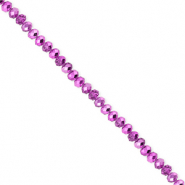 Top Facet kralen 3x2mm disc Orchid purple-pearl shine coating