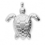 Roestvrij stalen (RVS) Stainless steel bedels schildpad Silver