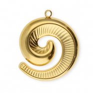 Roestvrij stalen (RVS) Stainless steel bedels spiraal Gold