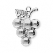Roestvrij stalen (RVS) Stainless steel bedels druiven Silver