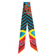 Bandana sjaal met leren riemen Red-brown-blue