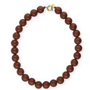 BY31&reg; 16mm acryl kralenkettingen shiny Cappuccino brown 19-1220 TCX-gold