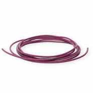 DQ leer rond 1mm Cherry pink