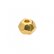 Kralen DQ metaal hexagon Goud (nikkelvrij)