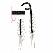 Organza choker met glaskralen Black-gold