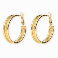 Roestvrij stalen (RVS) Stainless steel oorbellen&nbsp;/&nbsp;creolen Gold