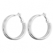 Roestvrij stalen (RVS) Stainless steel oorbellen&nbsp;/&nbsp;creolen Silver