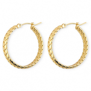 Roestvrij stalen (RVS) Stainless steel oorbellen&nbsp;/&nbsp;creolen snake Gold