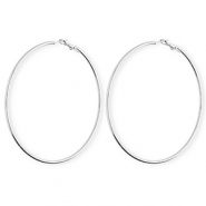 Roestvrij stalen (RVS) Stainless steel oorbellen&nbsp;/&nbsp;creolen Silver