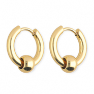Roestvrij stalen (RVS) Stainless steel oorbellen&nbsp;/&nbsp;creolen Gold