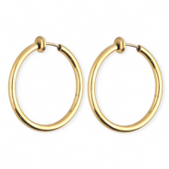 Roestvrij stalen (RVS) Stainless steel clip&nbsp;oorbellen&nbsp;/&nbsp;creolen Gold