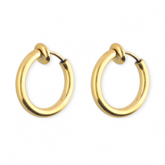 Roestvrij stalen (RVS) Stainless steel clip&nbsp;oorbellen&nbsp;/&nbsp;creolen Gold