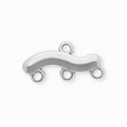 BY31&reg; Roestvrij stalen (RVS) Stainless steel onderdelen tussenstuk golvend met 4 oogjes Silver