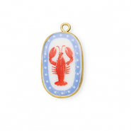 Hangers keramiek ovaal met kreeft Gold-white-blue-red