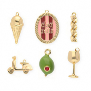 BY31&reg; Eco-brass metaal bedels voordeelverpakking (6&nbsp;stuks) Gold-olive green-light pink-red