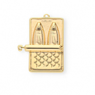 BY31&reg; Eco-brass metaal bedels sardines in blik Gold