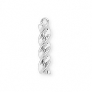 BY31&reg; Eco-brass metaal bedels fusilli pasta Silver