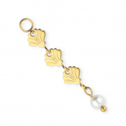 BY31® Roestvrij stalen (RVS) Stainless steel jasseron bedels schelp Gold-white