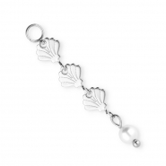 BY31® Roestvrij stalen (RVS) Stainless steel jasseron bedels schelp Silver-white