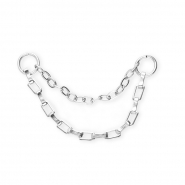 BY31® Roestvrij stalen (RVS) Stainless steel jasseron bedels / tussenstuk duo layer Silver