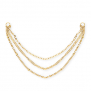 BY31® Roestvrij stalen (RVS) Stainless steel jasseron bedels / tussenstuk triple layer Gold