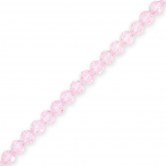 Top Facet kralen rond 4 mm Light pink