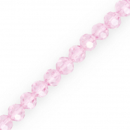 Top Facet kralen rond 6 mm Light pink
