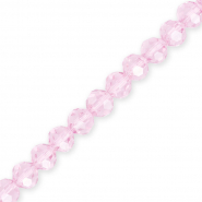 Top Facet kralen rond 8 mm Light pink