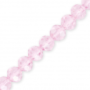 Top Facet kralen rond 10 mm Light pink