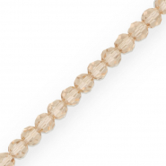 Top Facet kralen rond 6 mm Latte beige