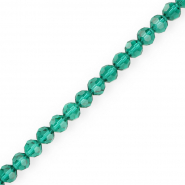 Top Facet kralen rond 6 mm Teal green