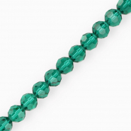 Top Facet kralen rond 10 mm Teal green