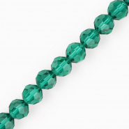 Top Facet kralen rond 12 mm Teal green