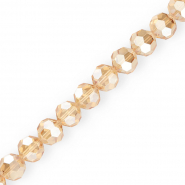 Top Facet kralen rond 14 mm Beige-pearl shine coating