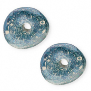 DQ Grieks keramiek kralen donut mosaic Brisk blue-off white-lila
