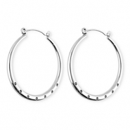 BY31&reg; Roestvrij stalen (RVS) Stainless steel onderdelen oorbellen&nbsp;/&nbsp;creolen met 7 oogjes Silver