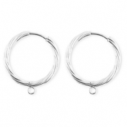 BY31&reg; Roestvrij stalen (RVS) Stainless steel onderdelen oorbellen&nbsp;/&nbsp;creolen twisted met oogje Silver