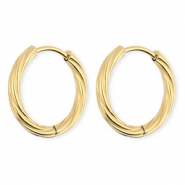 BY31&reg; Roestvrij stalen (RVS) Stainless steel oorbellen / creolen twisted Gold