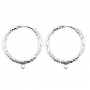 BY31&reg; Roestvrij stalen (RVS) Stainless steel onderdelen oorbellen&nbsp;/&nbsp;creolen twisted met oogje Silver