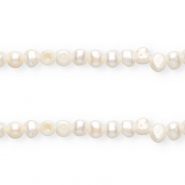 Imperfecte zoetwaterparels nugget rond 7-8mm Naturel white