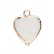 Imperfecte zoetwaterparels bedel hart Gold-Natural white