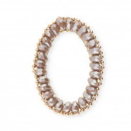 Top facet hangers ovaal Taupe brown-pearl shine coating-gold
